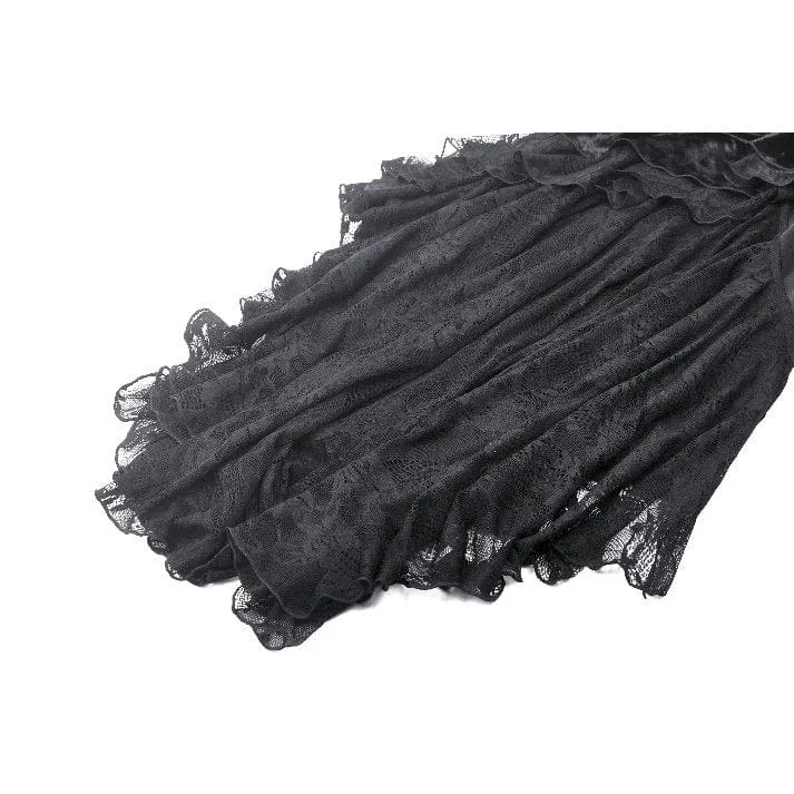 Gothic-Kleid mit schulterfreiem Rücken, Rüschen und Fischschwanz für Damen