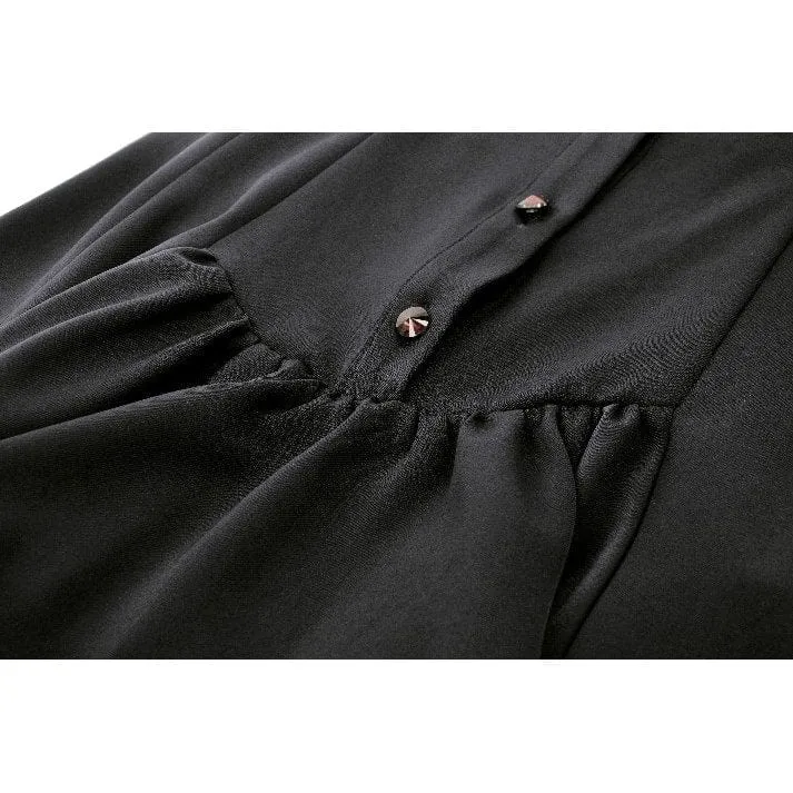 Gothic-Halloween-Frackkleid in Kontrastfarbe für Damen