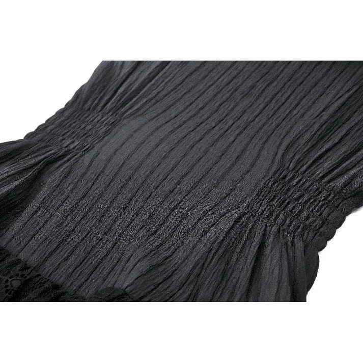 Gotisches Heimkehrkleid mit Cheongsam-Kragen und Rüschen für Damen