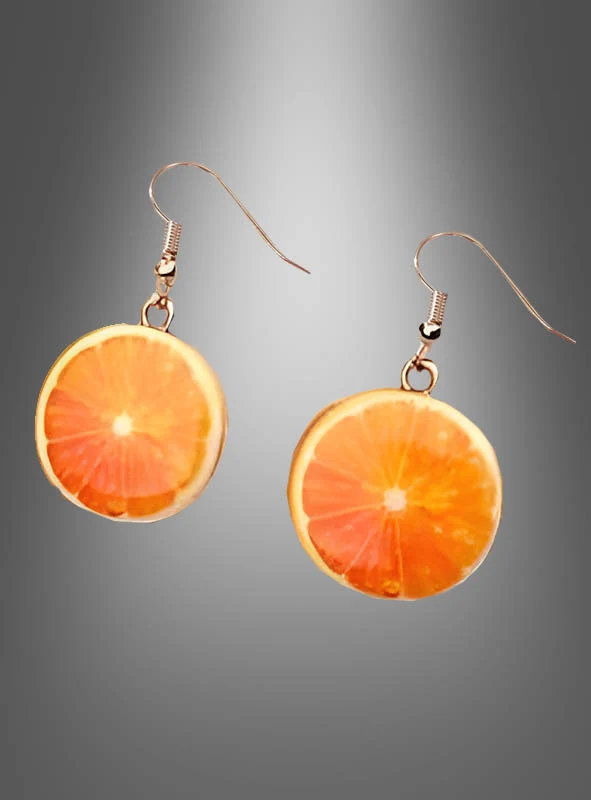 Orangen Ohrringe Scheibe oder ganze Frucht