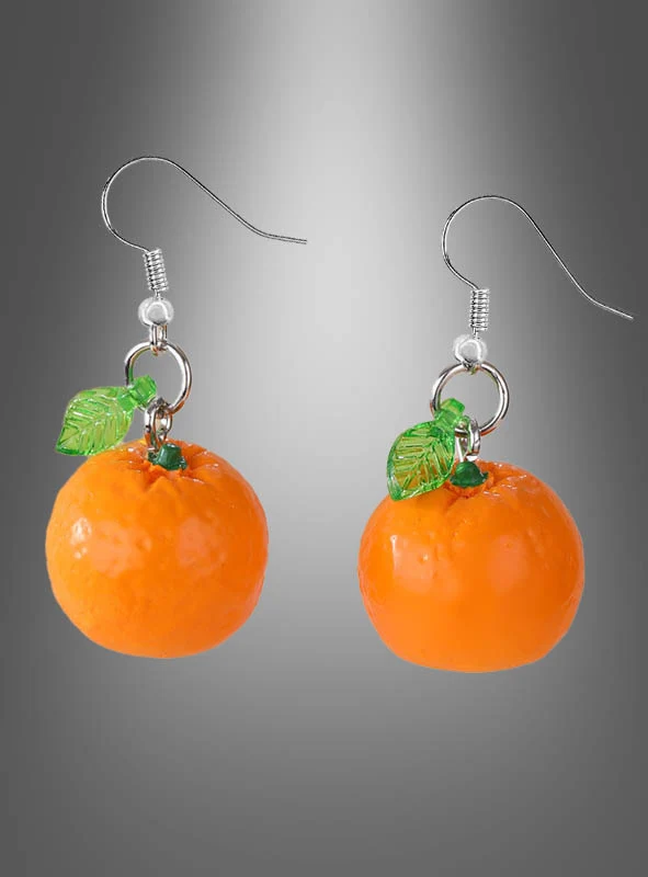 Orangen Ohrringe Scheibe oder ganze Frucht