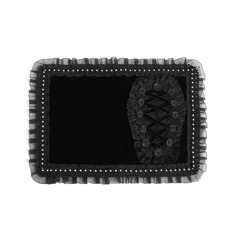 Notizbuchhülle im Gothic-Stil für Damen mit Rosen-Spitzenbesatz