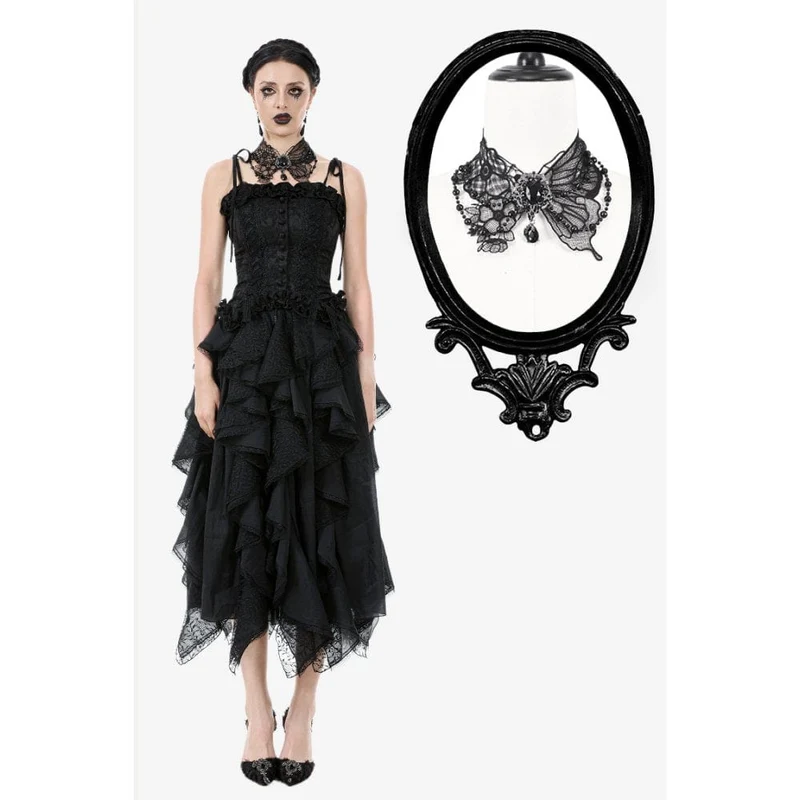Gothic-Halsband mit Schmetterlingsspitze für Damen
