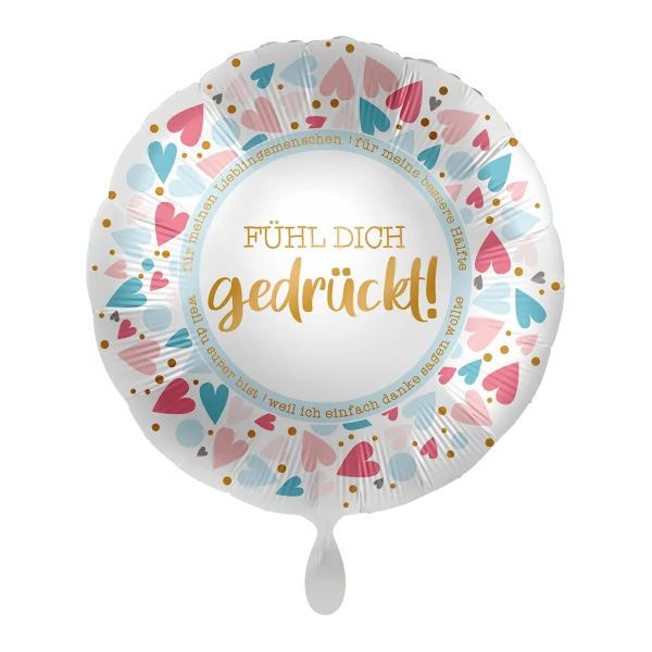 Heliumballon-Geschenk "FÜHL DICH gedrückt" Rosa