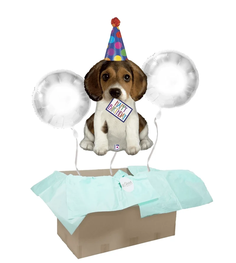 Heliumballon-Geschenk "Happy Birthday" Puppy