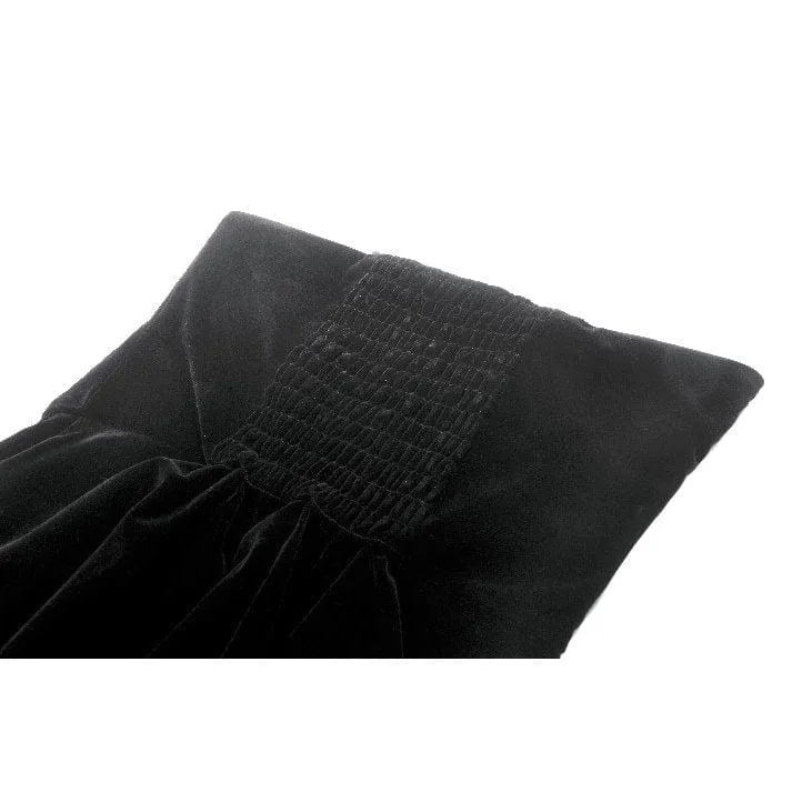 Gothic-Brautkleid für Damen mit besticktem Spitzensaum und Raffungen