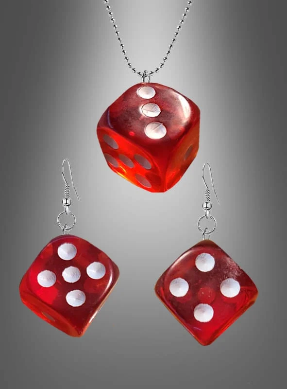 Casino Schmuck Würfel Kette Ohrringe