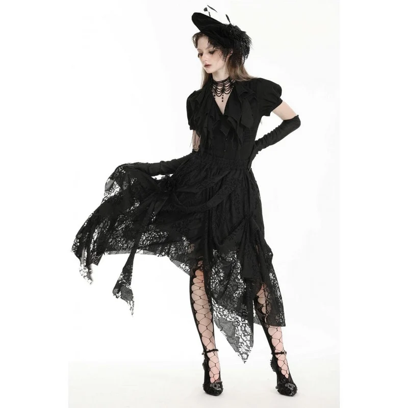 Unregelmäßiger Gothic-Spitzenrock für Damen
