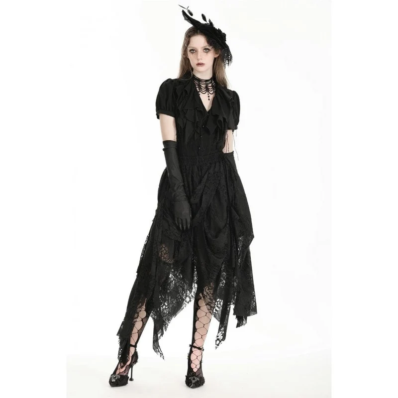 Unregelmäßiger Gothic-Spitzenrock für Damen