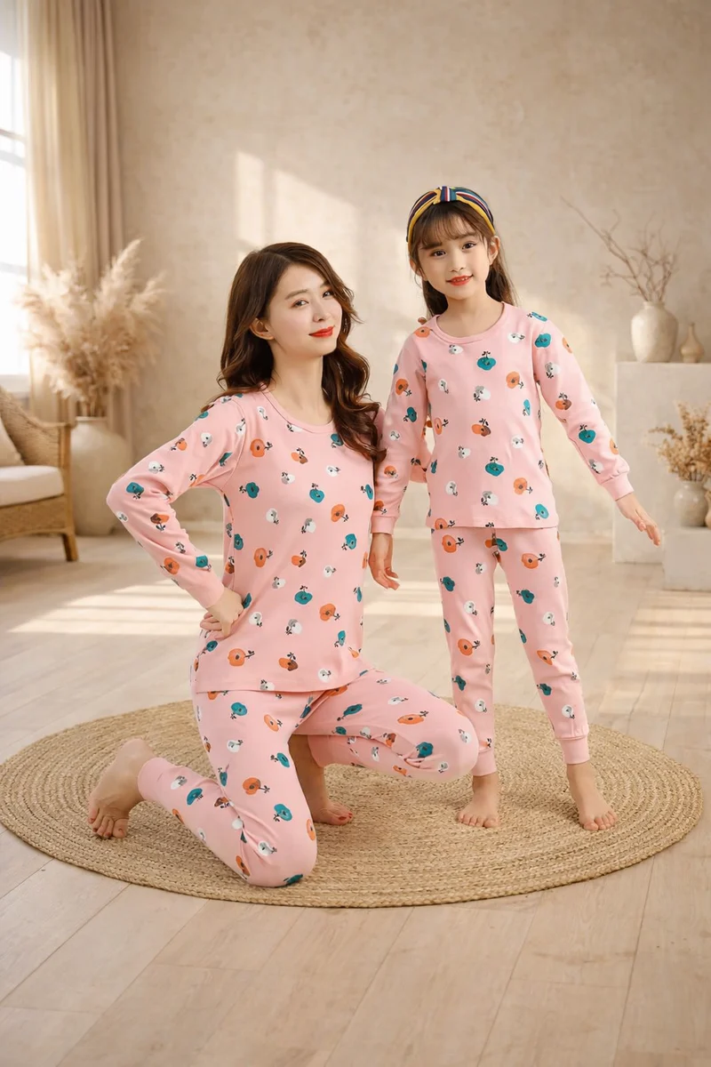 Mother And Daughter Pyjamas Set