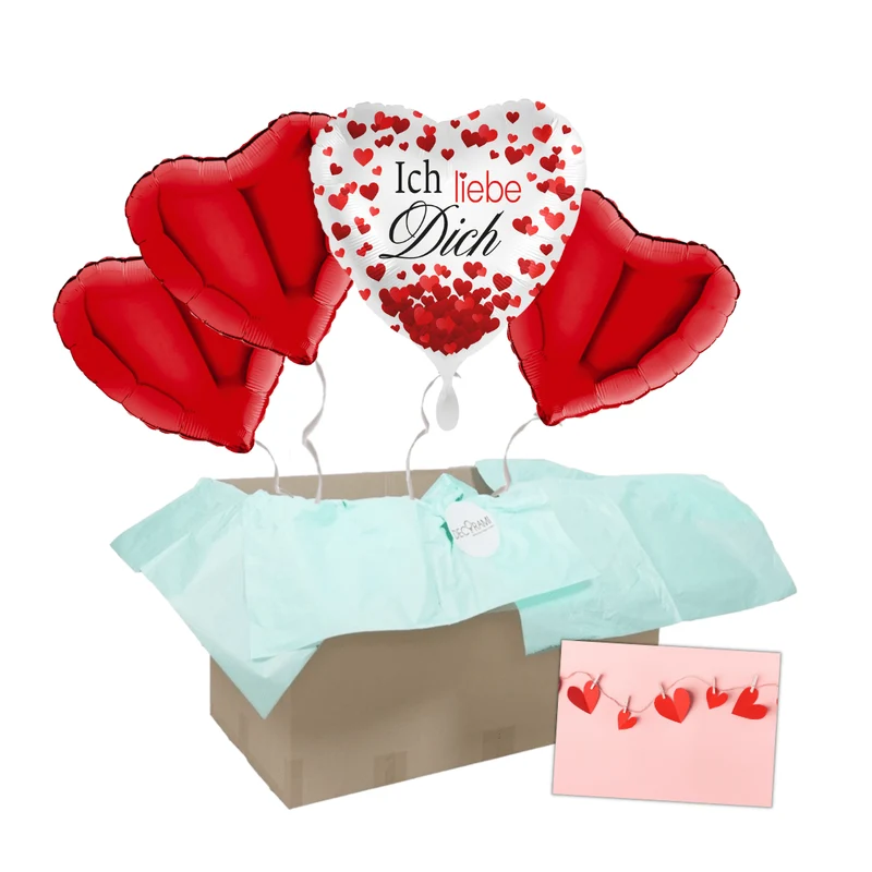 Heliumballon-Geschenk Valentinstag "Ich liebe Dich" inkl. Liebeskarte