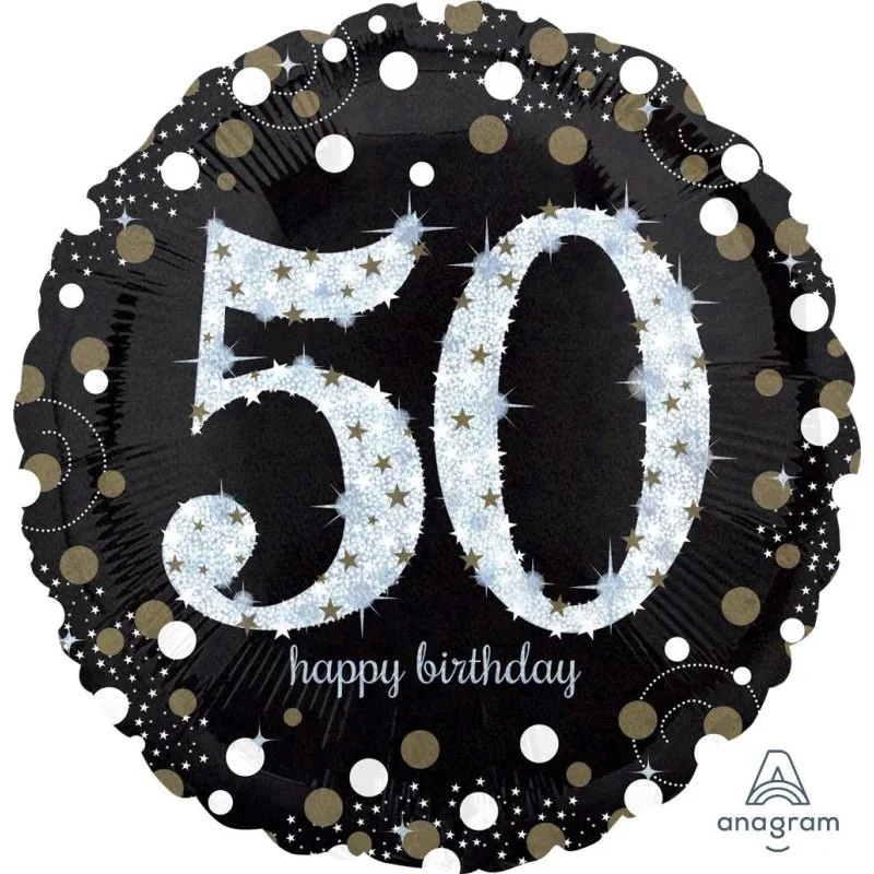 Geburtstagsballon "50" Happy Birthday Sparkling