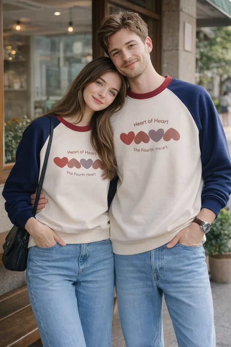 Beiger Pullover Mit Herzen