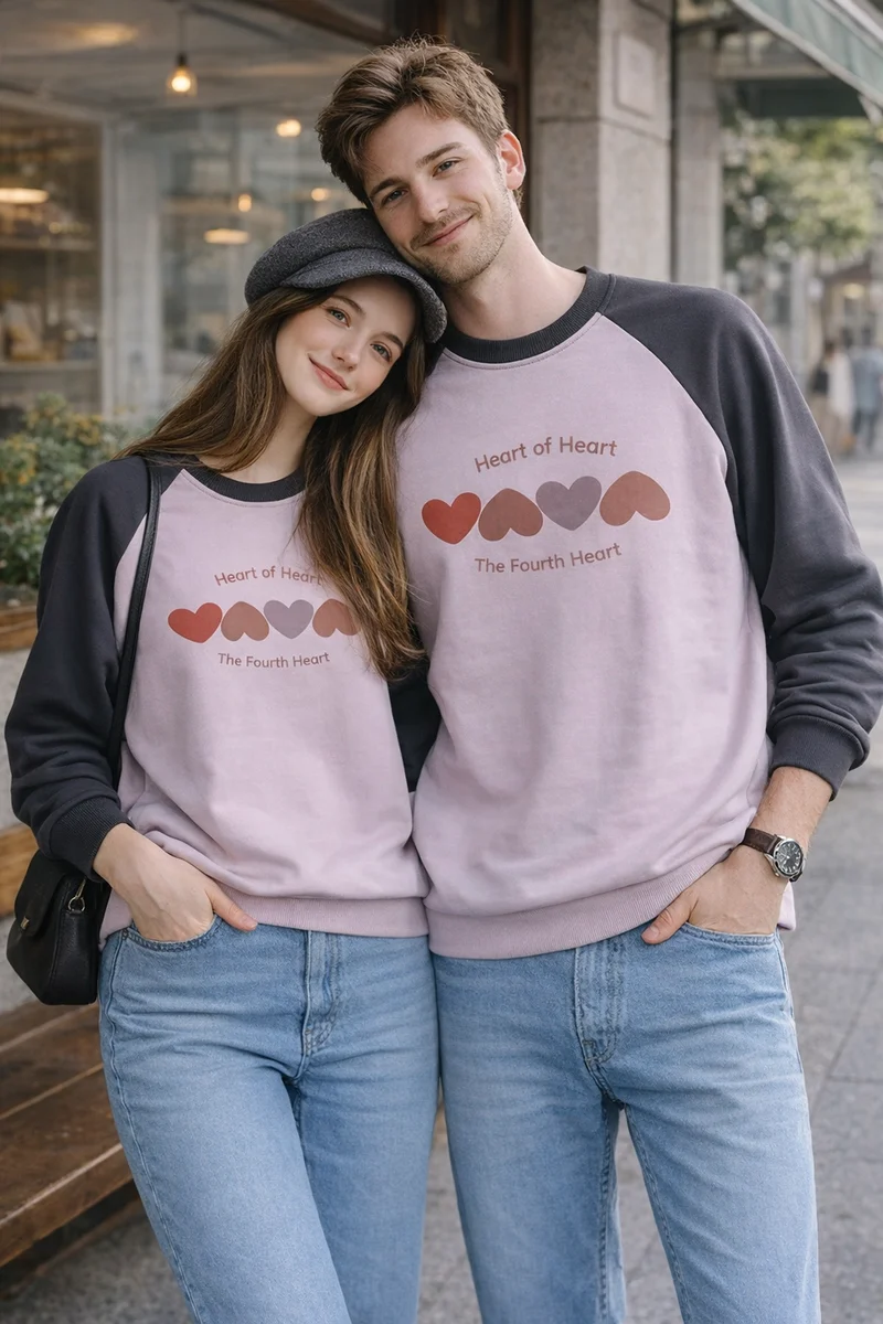 Rosa Pullover Mit Roten Herzen