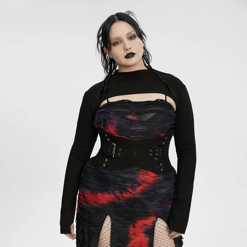 Punk-Cape für Damen in Übergröße, einfarbig