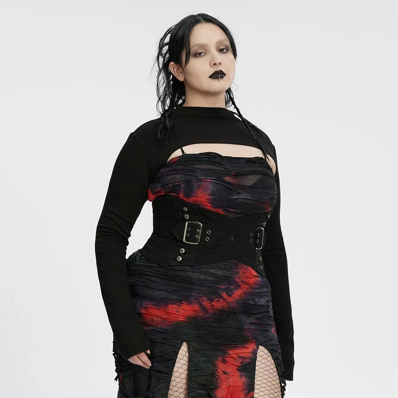 Punk-Cape für Damen in Übergröße, einfarbig