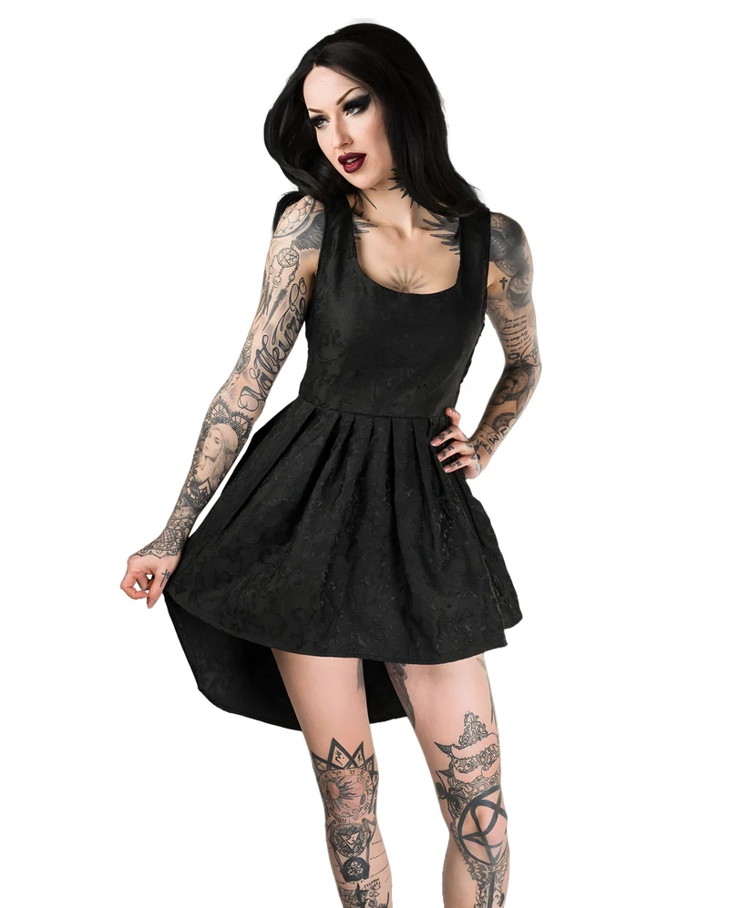 Brokat Minikleid Onyx schwarz
