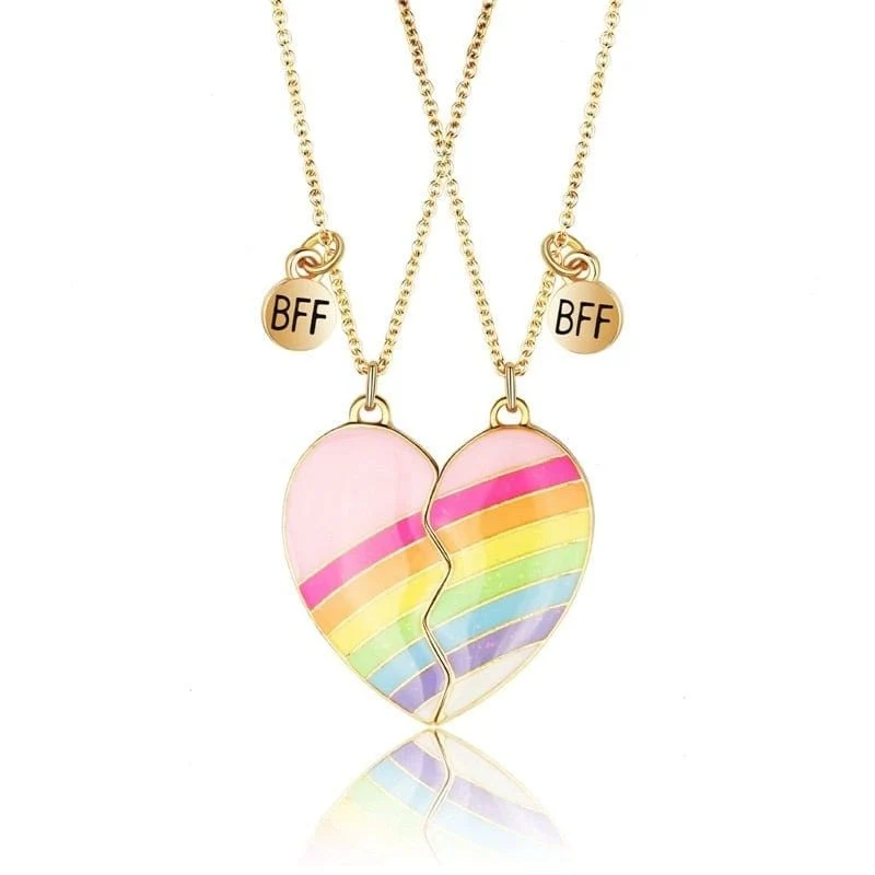 Herz Halskette Regenbogen