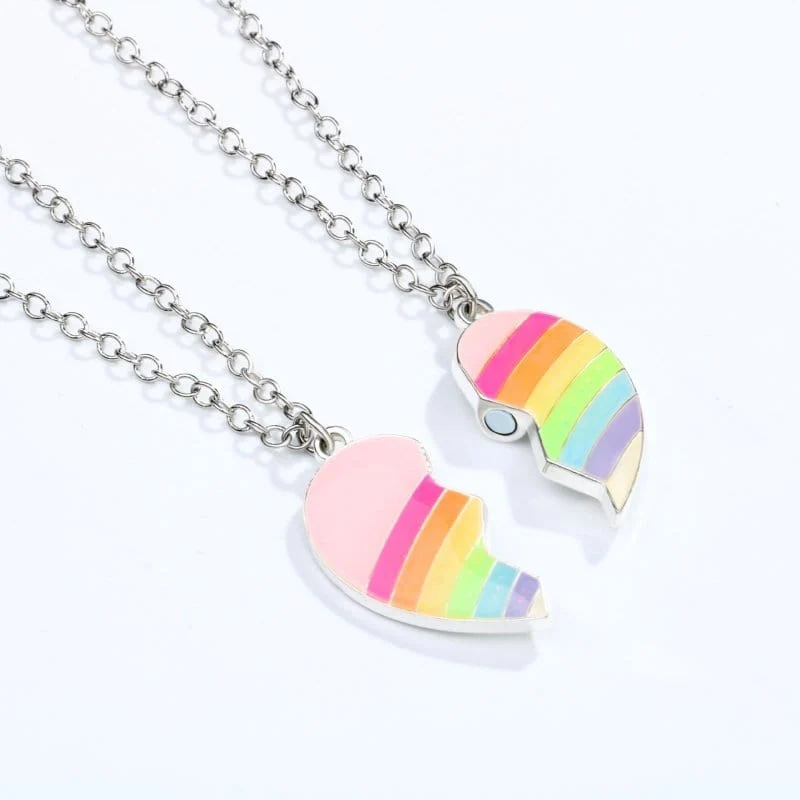 Herz Halskette Regenbogen