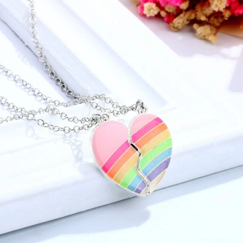 Herz Halskette Regenbogen