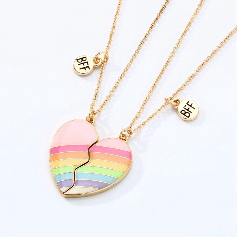 Herz Halskette Regenbogen