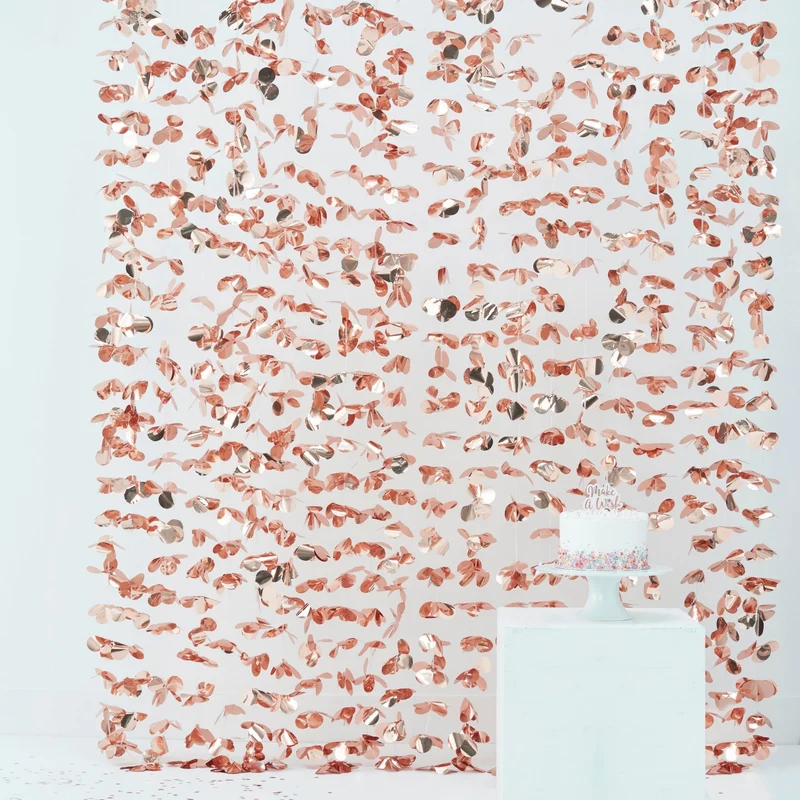 Partyvorhang Blüten Roségold
