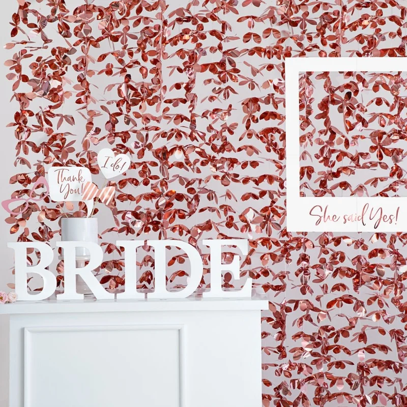 Partyvorhang Blüten Roségold