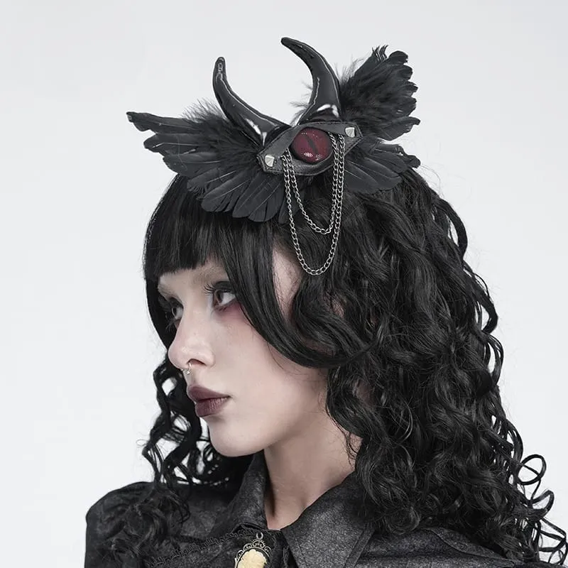 Gothic-Haarnadel-Brosche für Damen mit Kettenmotiv und bösem Blick