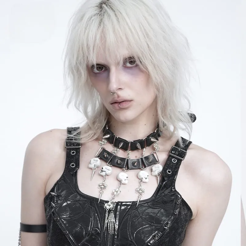 Gothic-Totenkopf-Choker-Halskette für Damen