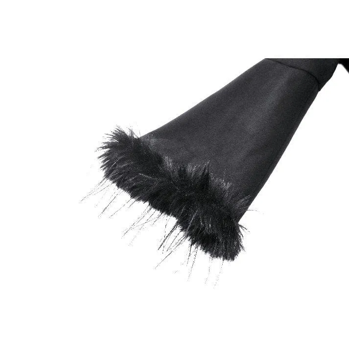 Romantischer Gothic-Mantel mit Spitzenknöpfen und Kapuze für Damen