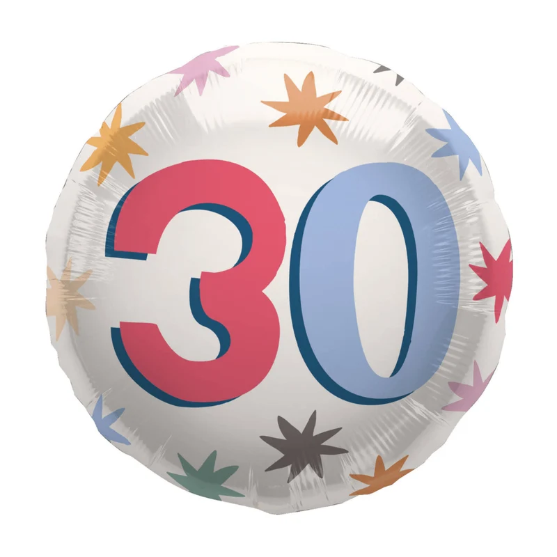 Geburtstagsballon "30" Happy Birthday Bunt