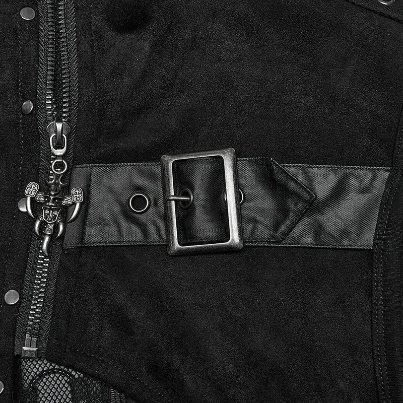 Herren Punk Cutout Buckles Weste
