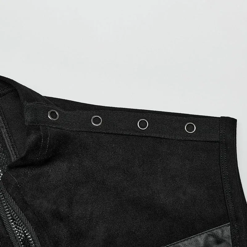 Herren Punk Cutout Buckles Weste