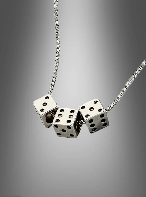 Casino Kette mit Würfel silber oder gold