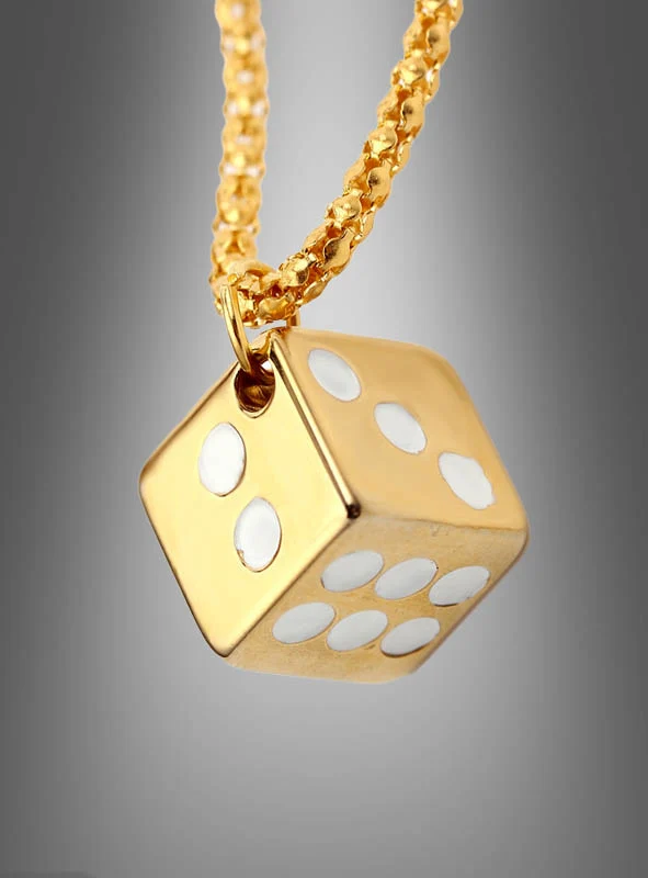Casino Kette mit Würfel silber oder gold