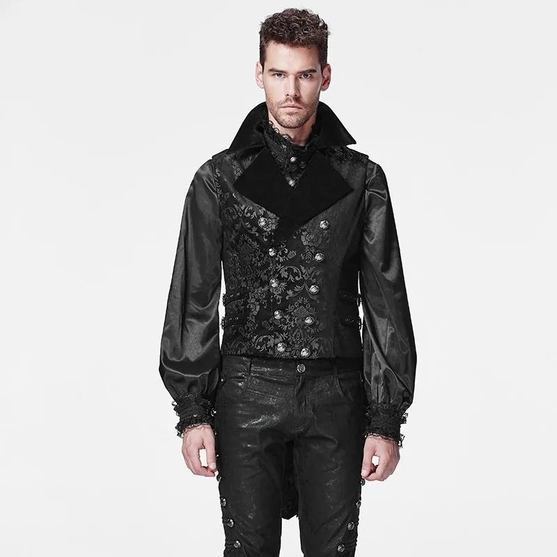 Herren Gothic Floral bedruckte High / Low Weste