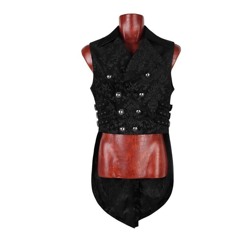 Herren Gothic Floral bedruckte High / Low Weste