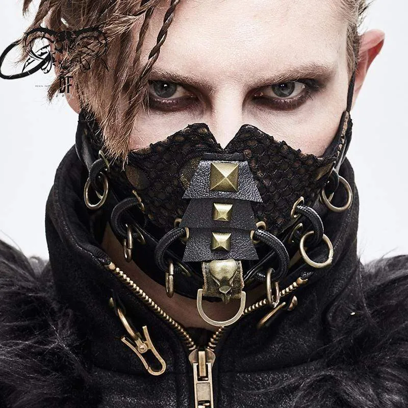 Herren Ringe Nieten Mesh Applique Masken