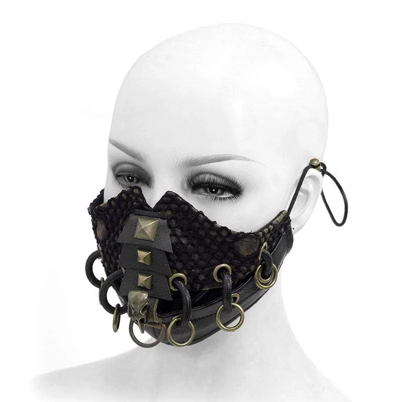 Herren Ringe Nieten Mesh Applique Masken