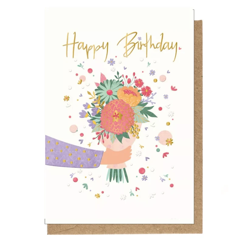 Grußkarte "Happy Birthday" Blumen