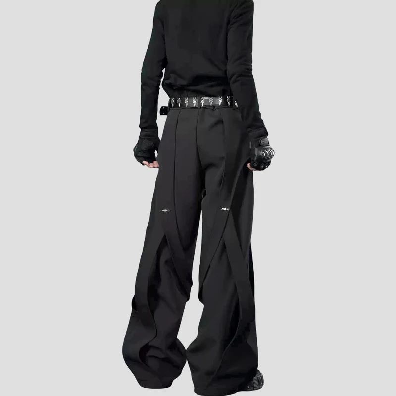 Grunge-Hose für Damen mit lockerem Bein und Trägern