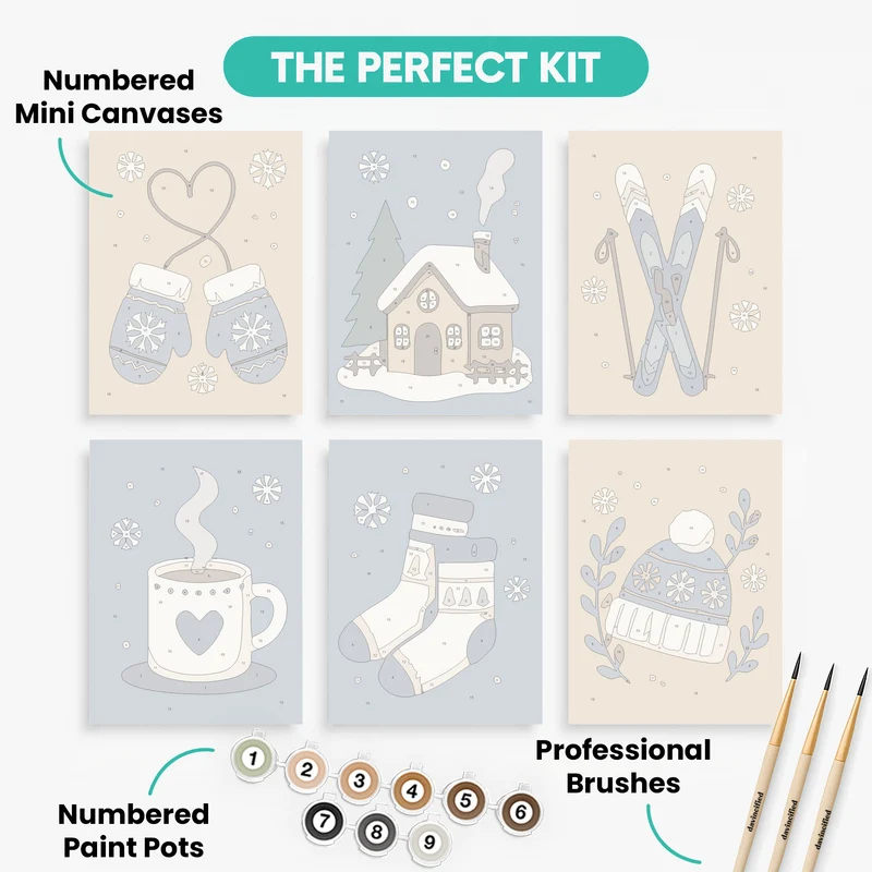 Cozy Winter Charm - Mini Paint by Numbers Set