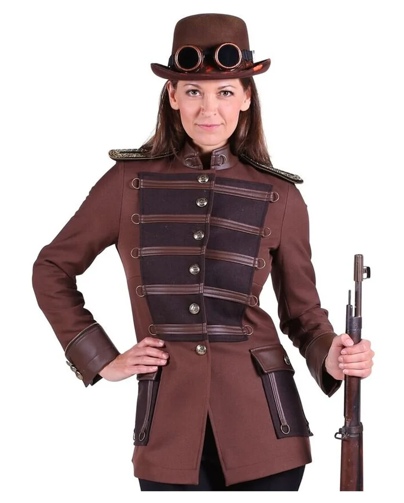 Steampunk Damenjacke braun