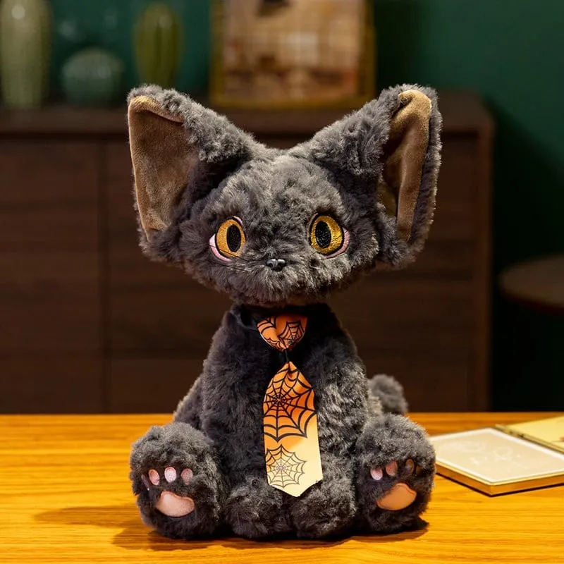 Gothic-Katzenpuppe für Damen mit flauschiger Krawatte