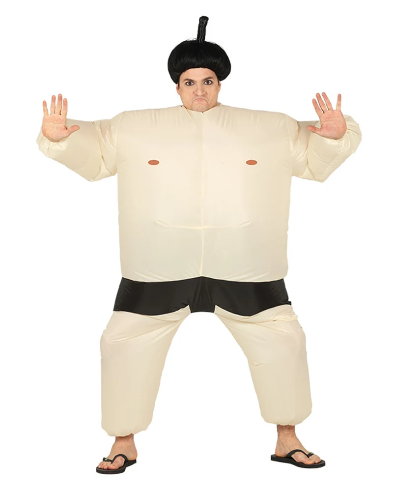 Aufblasbares Sumo Ringer Kostüm beige