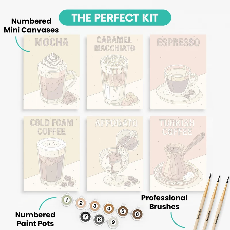 Coffee Menu Collection - Mini Paint by Numbers Set
