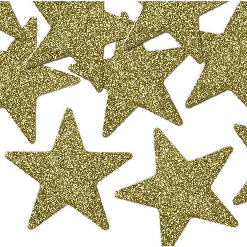 Deko Sterne Glitzer-Gold