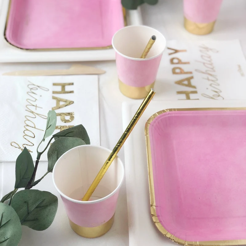 Pappteller "Romantic Rosa-Gold" 6 Stk.