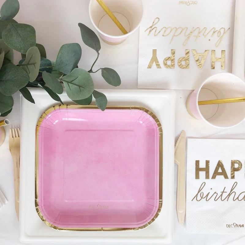 Pappteller "Romantic Rosa-Gold" 6 Stk.