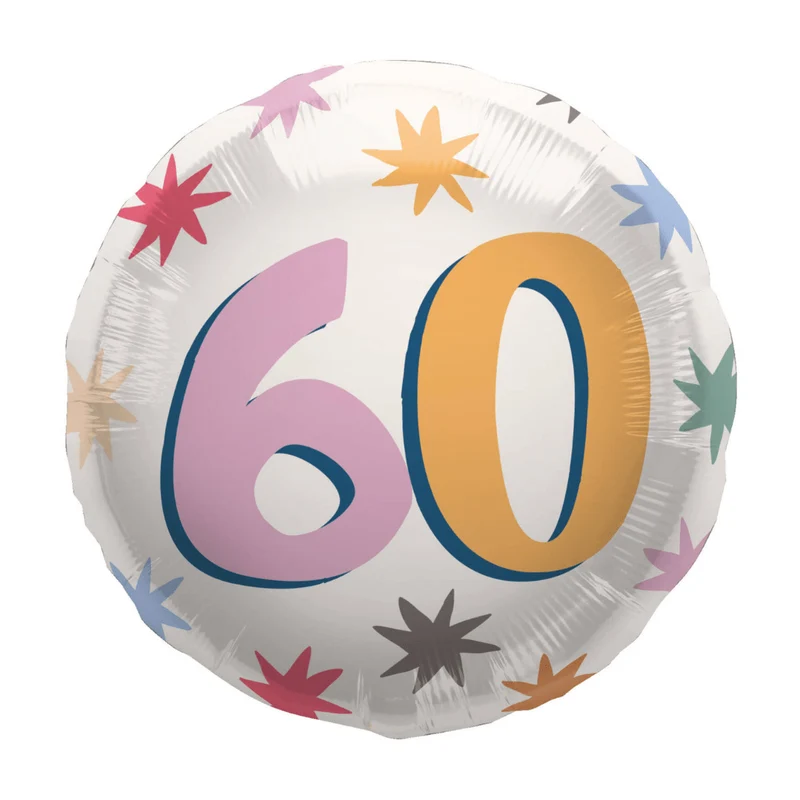 Geburtstagsballon "60" Happy Birthday Bunt